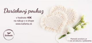 Darčeková poukážka elektronická - 40 Eur