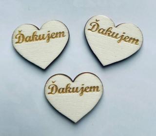 Drevené srdiečko Ďakujem