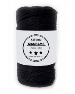 Macrame priadza KaFanta 2mm/60m - čierna