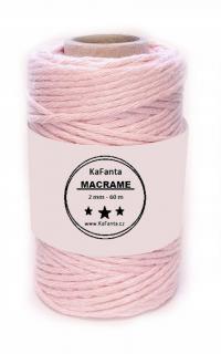 Macrame priadza KaFanta 2mm/60m - ružová