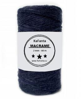 Macrame priadza KaFanta 2mm/60m - tmavo modrá