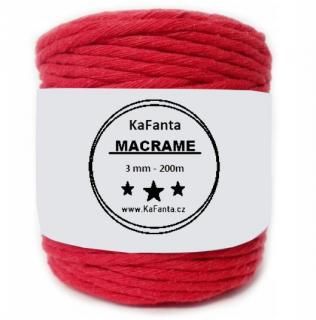Macrame priadza KaFanta 3mm/200m - červená