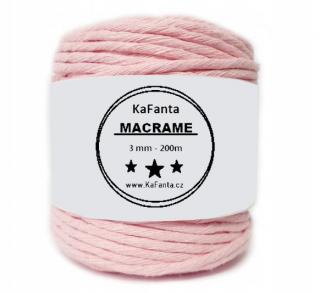 Macrame priadza KaFanta 3mm/200m - ružová