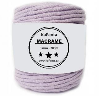 Macrame priadza KaFanta 3mm/200m - svetlo fialová