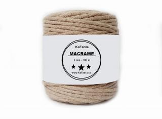 Macrame priadza KaFanta 5mm/100m - béžová