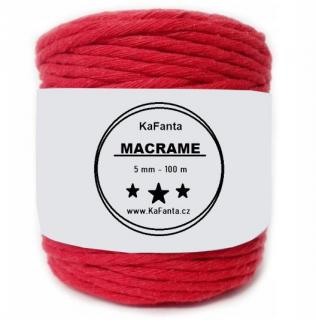 Macrame priadza KaFanta 5mm/100m - červená