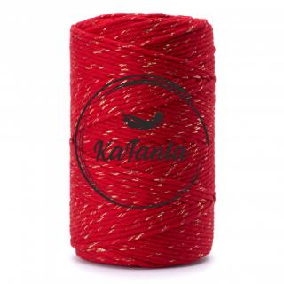 Macrame priadza KaFanta PREMIUM 3mm/100m - red gold