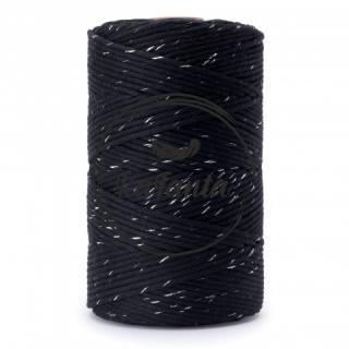 Macrame priadza KaFanta PREMIUM 3mm/200m - black silver