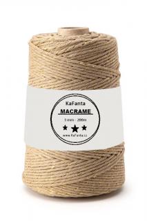 Macrame priadza KaFanta PREMIUM 3mm/200m - cappuccino gold