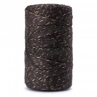 Macrame priadza KaFanta PREMIUM 3mm/200m - chocolate gold