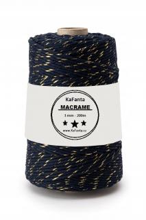 Macrame priadza KaFanta PREMIUM 3mm/200m - denim gold