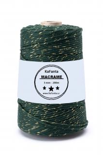 Macrame priadza KaFanta PREMIUM 3mm/200m - green gold