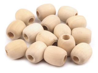 Ovalná drevená korálka 18x20mm - natural VÝHODNÉ BALENIE 20KS