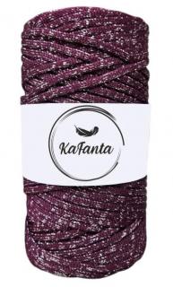 Polyesterová priadza plochá 5mm/100m glitter wine