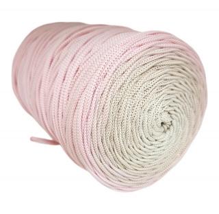Polyesterová priadza plochá 5mm/220m ombré klbko ružovo-béžové
