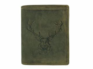 GREENBURRY 1701 Kráľovský jeleň kožená peňaženka zelená