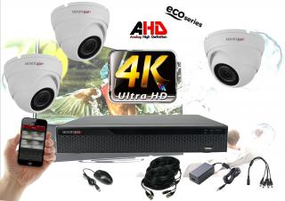 Monitorrs Security 4K AHD 3 kamerový set 8 Mpix Eco WDome (6037K3) (Monitorrs Security)