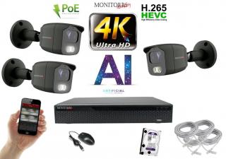 Monitorrs Security 4K IP 3 kamerový set 8 Mpix GTube (6379K3)  (Monitorrs Security)