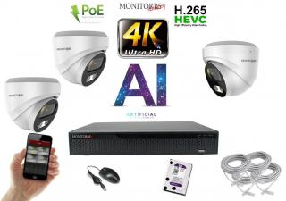 Monitorrs Security 4K IP 3 kamerový set 8 Mpix WDome (6376K3)  (Monitorrs Security)