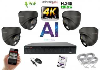 Monitorrs Security 4K IP 4 kamerový set 8 Mpix GDome (6377K4)  (Monitorrs Security)