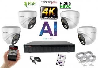 Monitorrs Security 4K IP 4 kamerový set 8 Mpix WDome (6376K4)  (Monitorrs Security)