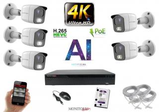 Monitorrs Security 4K IP 5 kamerový set 8 Mpix WTube (6378K5)  (Monitorrs Security)