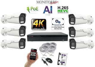 Monitorrs Security 4k park AI IP 6 kamerový set 8 Mpix WTube (6380K6) (Monitorrs Security)
