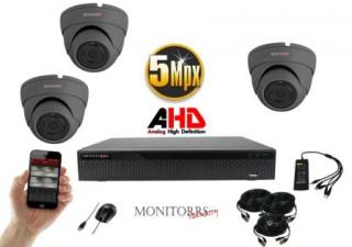 Monitorrs Security AHD 3 kamerový set 5 MPix GDome (6044K3) (Monitorrs Security)