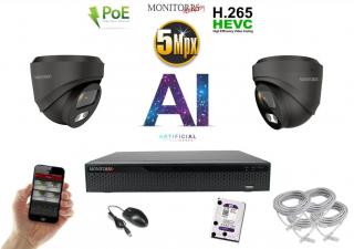 Monitorrs Security AI IP 2 kamerový set 5 Mpix GDome (6371K2) (Monitorrs Security)