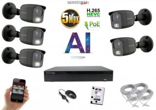 Monitorrs Security AI IP 5 kamerový set 5 Mpix GTube (6373K5) (Monitorrs Security)