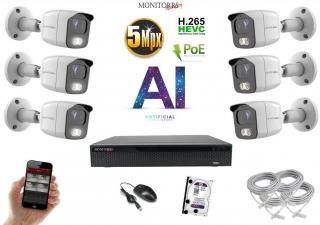 Monitorrs Security AI IP 6 kamerový set 5 Mpix WTube (6372K6) (Monitorrs Security)