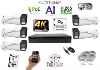 Monitorrs Security Full Color AI IP Park 5 kamerový set 8 Mpix WTube (6025K5) (Monitorrs Security)