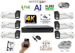 Monitorrs Security Full Color AI IP Park 6 kamerový set 8 Mpix WTube (6025K6) (Monitorrs Security)