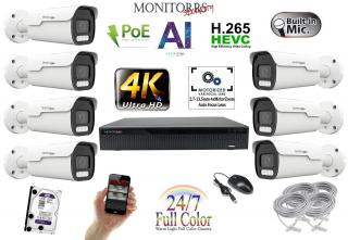 Monitorrs Security Full Color AI IP Park 7 kamerový set 8 Mpix WTube (6025K7) (Monitorrs Security)