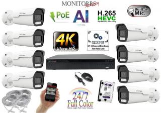 Monitorrs Security Full Color AI IP Park 8 kamerový set 8 Mpix WTube (6025K8) (Monitorrs Security)