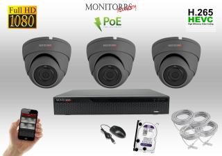 Monitorrs Security IP 3 kamerový set 2 Mpix GDome (6169K3) (Monitorrs Security)