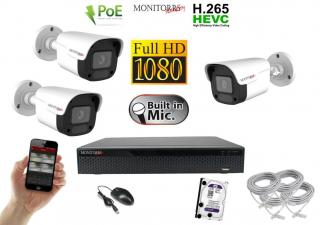 Monitorrs Security IP 3 kamerový set 2 Mpix WTube Plast (6023K3) (Monitorrs Security)