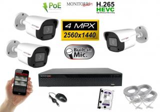 Monitorrs Security IP 3 kamerový set 4 Mpix WTube Plast (6024K3) (Monitorrs Security)