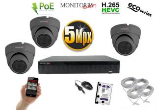 Monitorrs Security IP 3 kamerový set 5 Mpix GDome (6081K3) (Monitorrs Security)