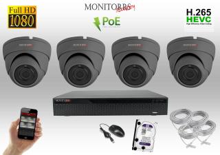 Monitorrs Security IP 4 kamerový set 2 Mpix GDome (6169K4) (Monitorrs Security)