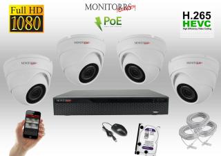 Monitorrs Security IP 4 kamerový set 2 Mpix WDome (6001K4) (Monitorrs Security)