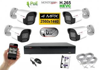 Monitorrs Security IP 4 kamerový set 4 Mpix WTube Plast (6024K4) (Monitorrs Security)