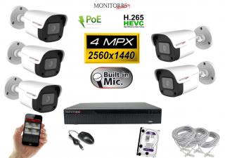 Monitorrs Security IP 5 kamerový set 4 Mpix WTube Plast (6024K5) (Monitorrs Security)