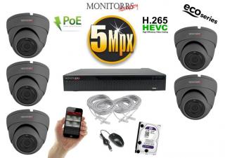 Monitorrs Security IP 5 kamerový set 5 Mpix GDome (6081K5) (Monitorrs Security)