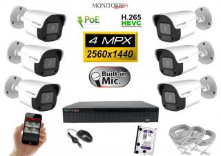 Monitorrs Security IP 6 kamerový set 4 Mpix WTube Plast (6024K6) (Monitorrs Security)