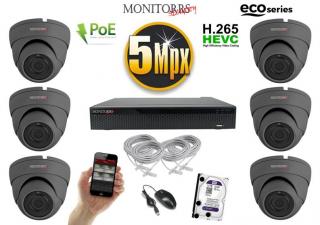 Monitorrs Security IP 6 kamerový set 5 Mpix GDome (6081K6) (Monitorrs Security)