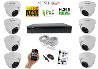 Monitorrs Security IP 8 kamerový set 2 Mpix WDome (6001K8) (Monitorrs Security)