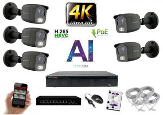 MS 4K IP 5 kamerový set so switchom 8 Mpix GTube (6379K5B)  (Monitorrs Security)