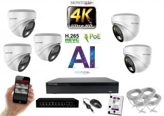 MS 4K IP 5 kamerový set so switchom 8 Mpix WDome (6376K5B)  (Monitorrs Security)