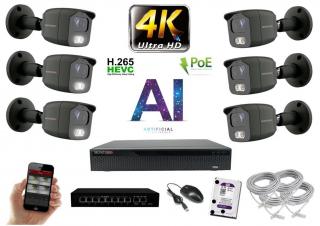 MS 4K IP 6 kamerový set so switchom 8 Mpix GTube (6379K6B)  (Monitorrs Security)